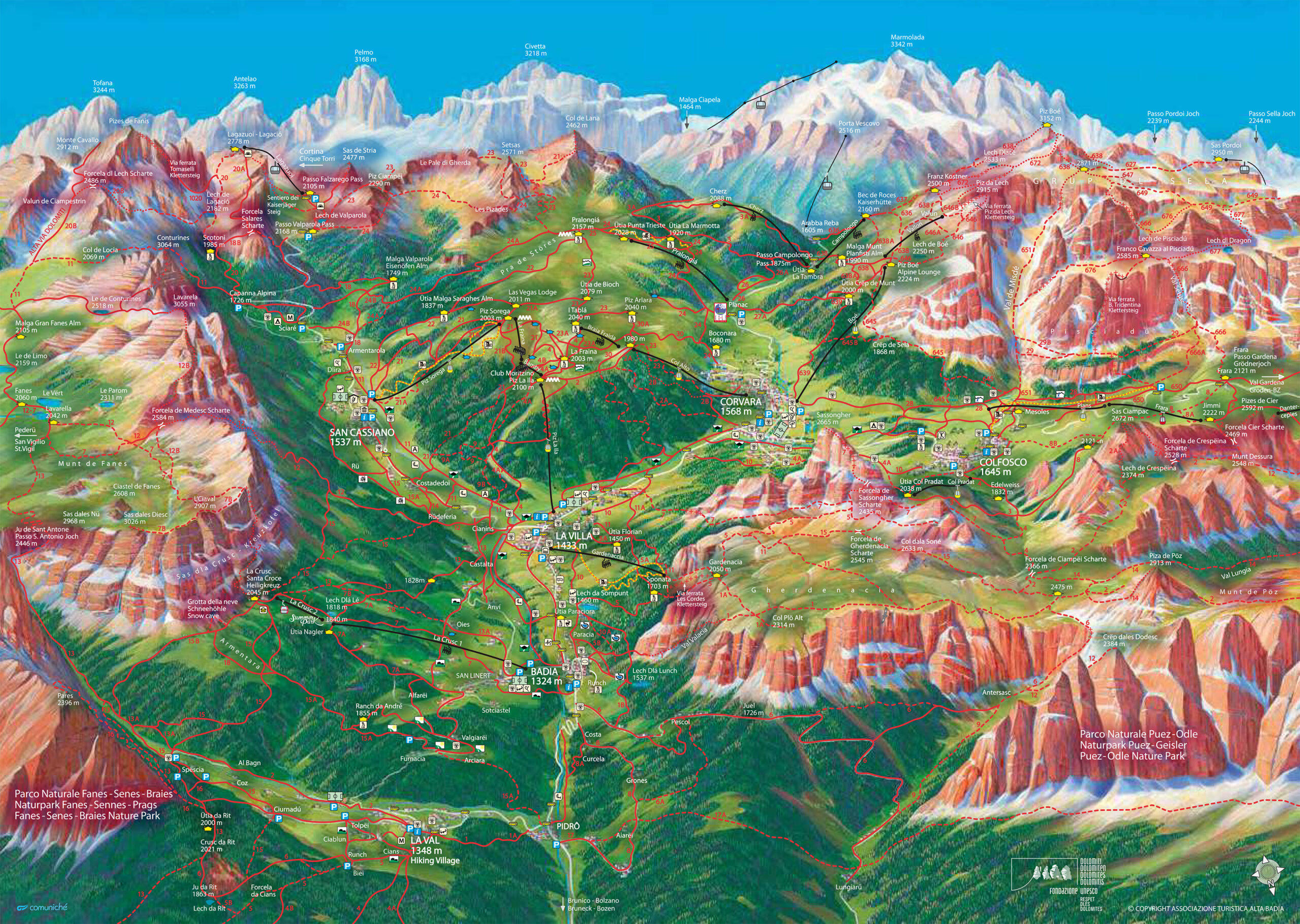 Corvara - resort map