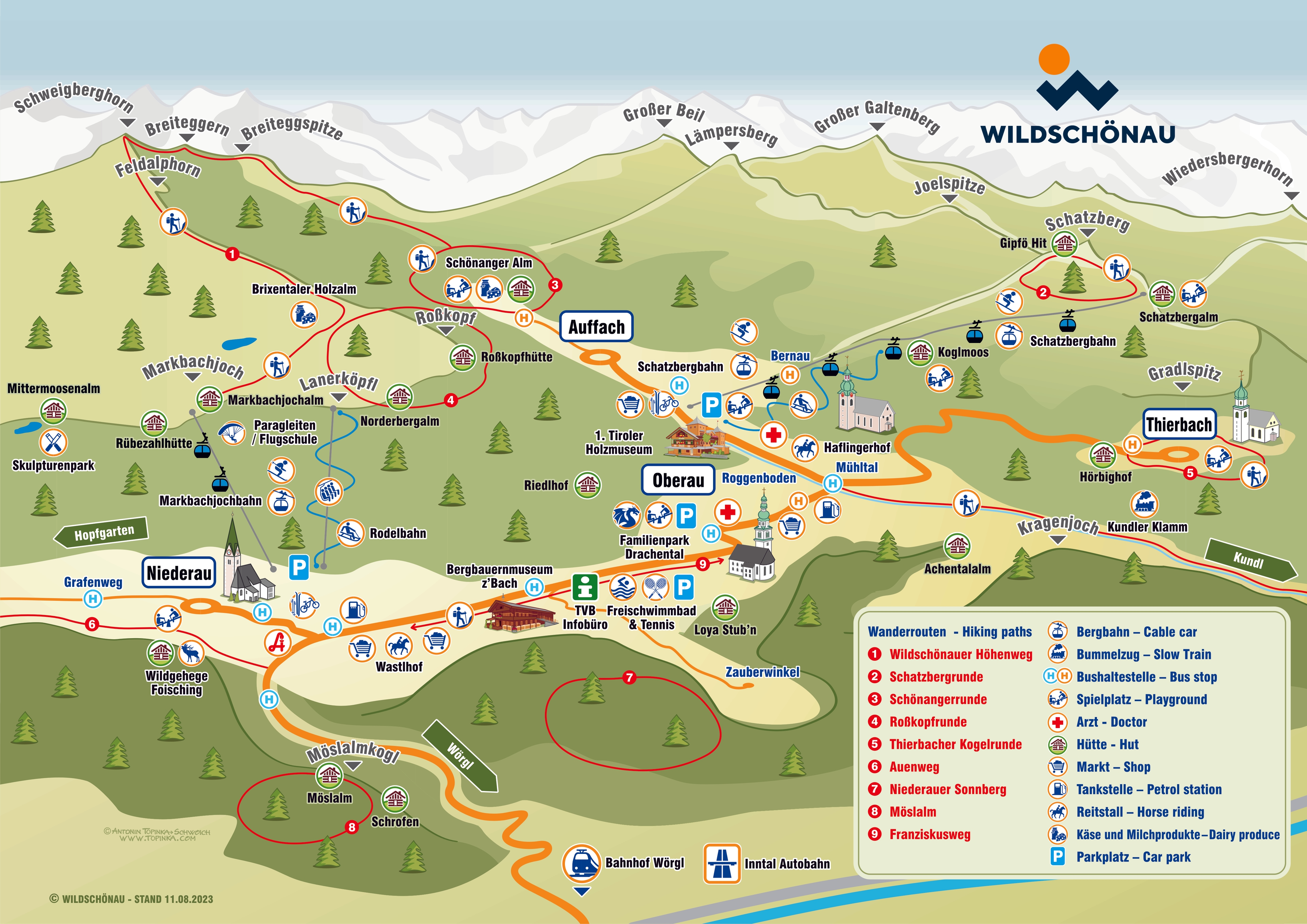 Niederau-Wildschönau - resort map