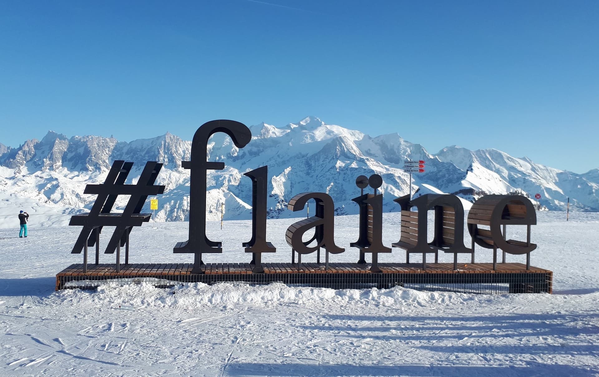 Flaine ski resort sign
