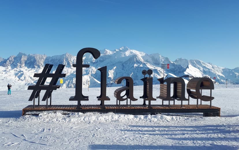 Flaine ski resort sign