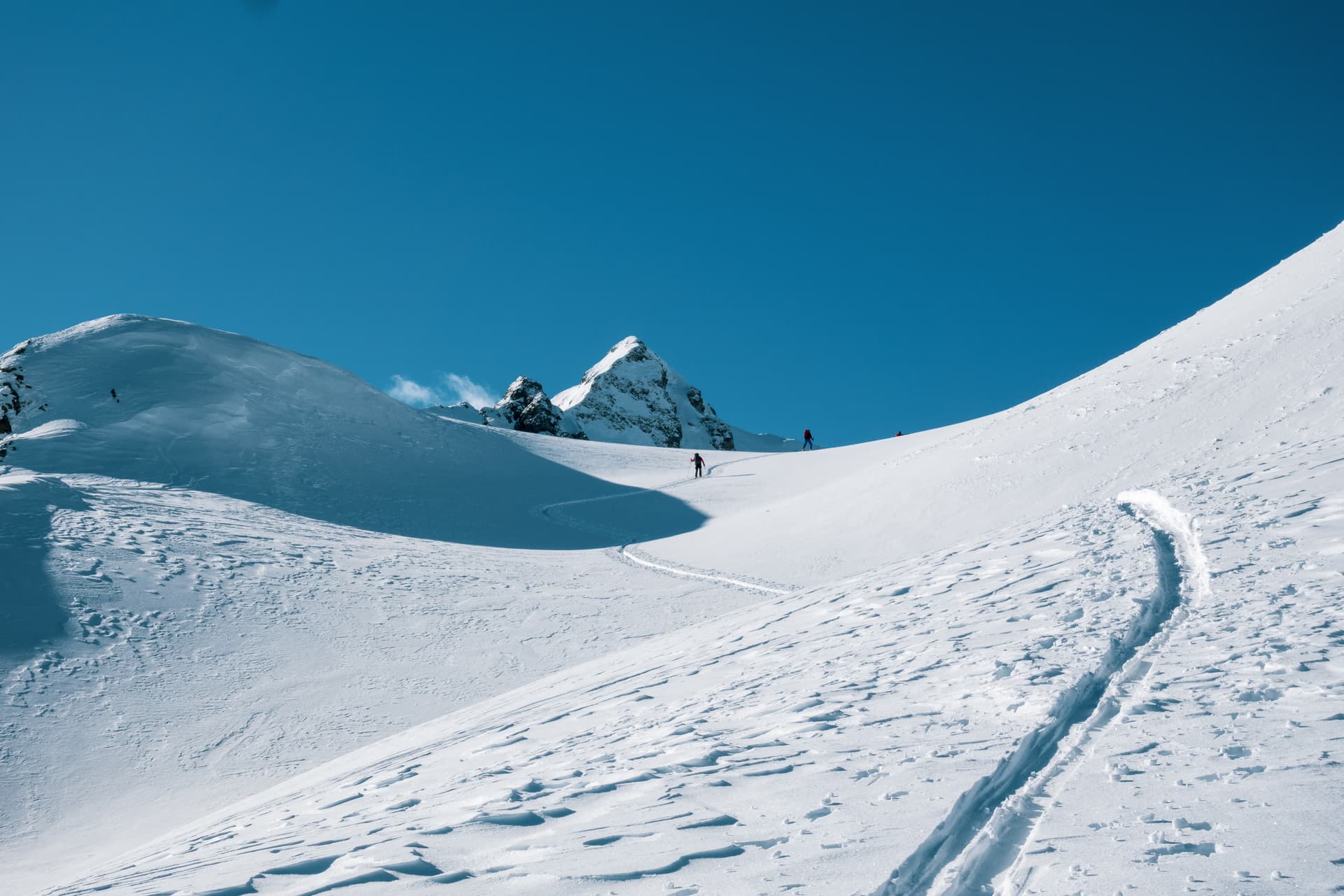 Skier on mountain off-piste