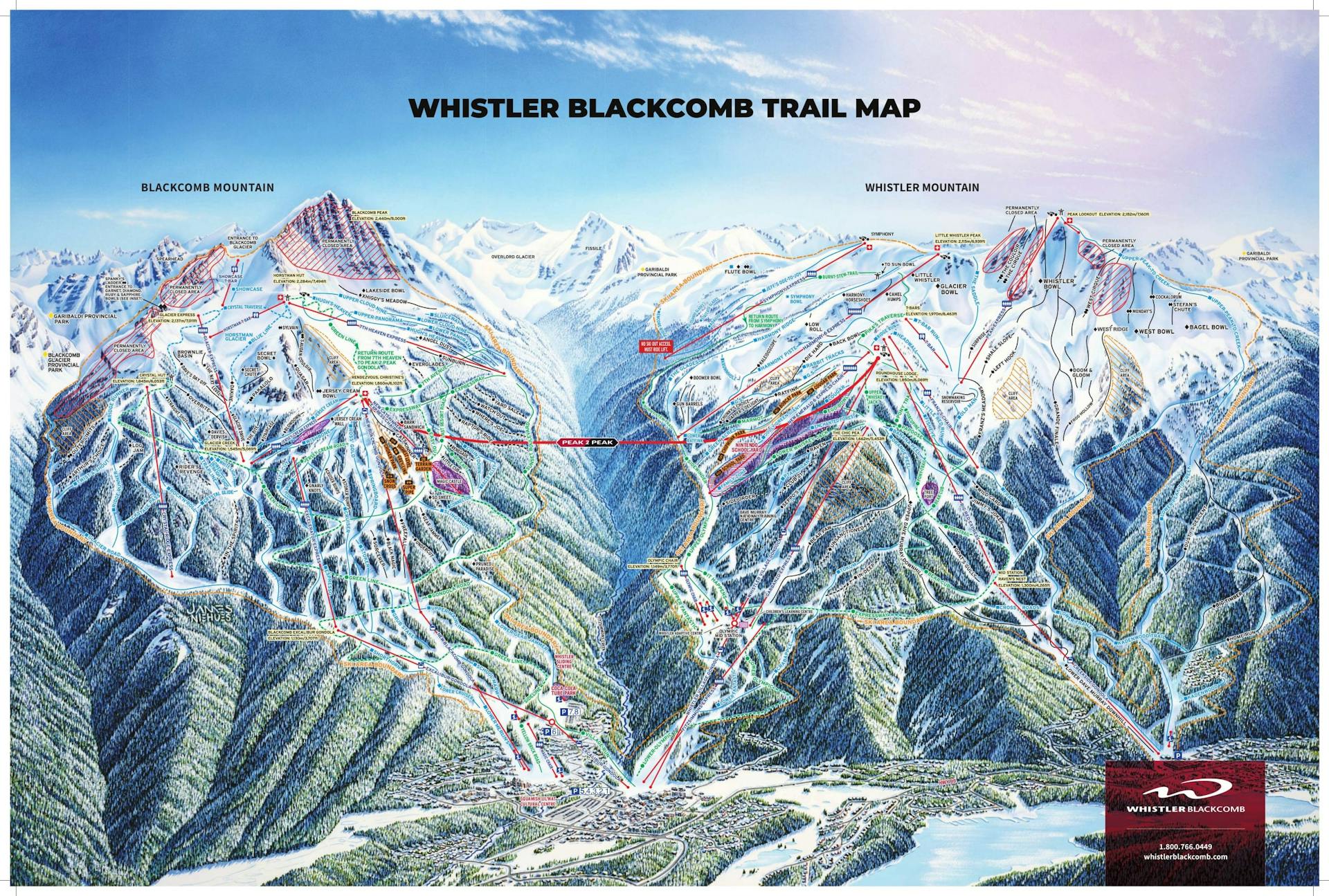 Whistler ski map