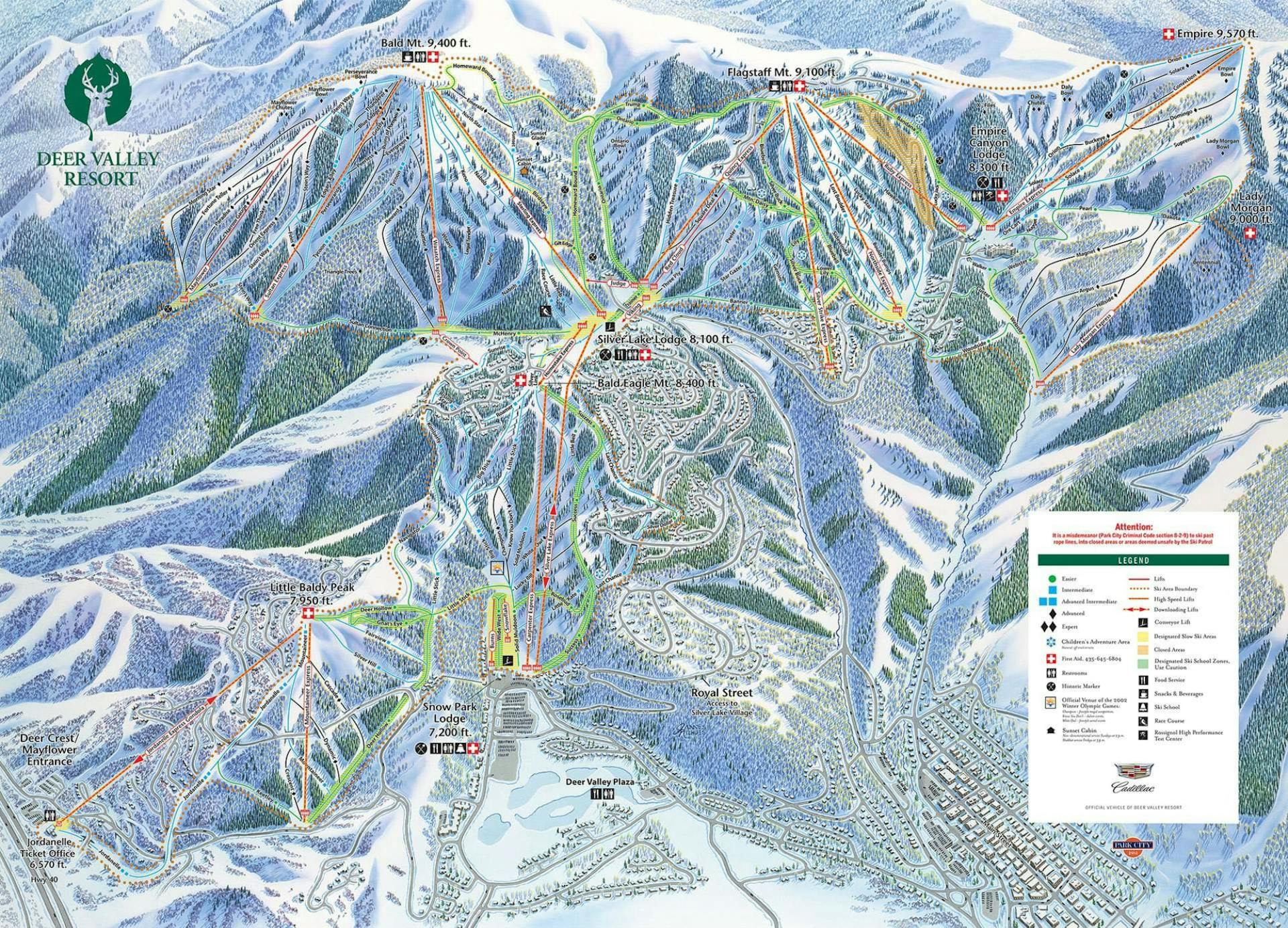 Deer Valley ski map