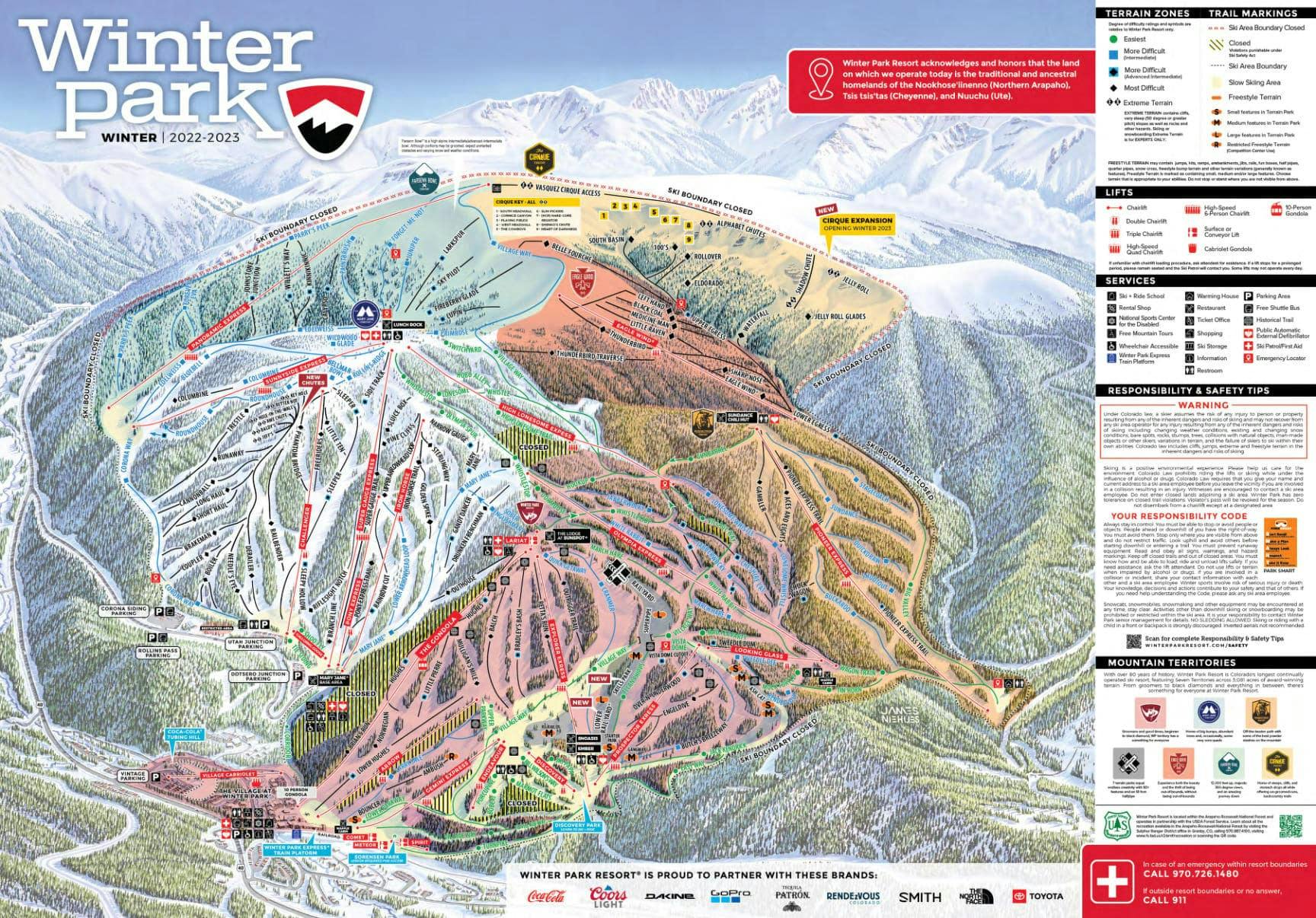 Winter Park ski map