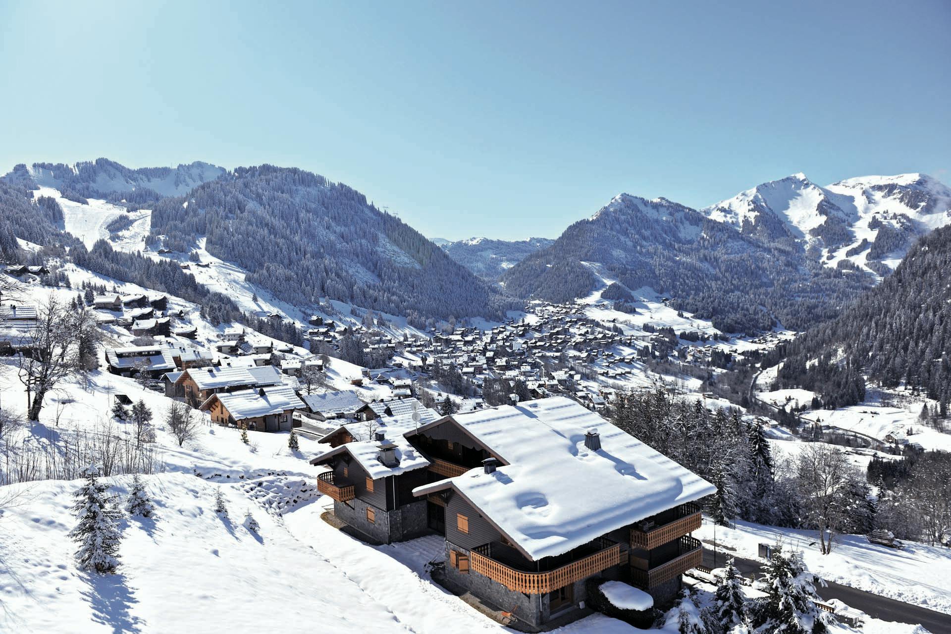 Chatel ski resort after snowfall