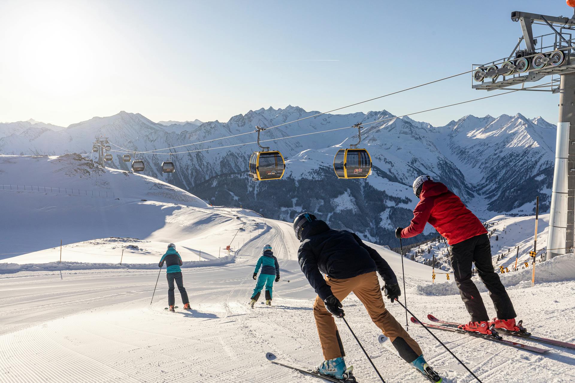 Skiers enjoying Zillertal ski area