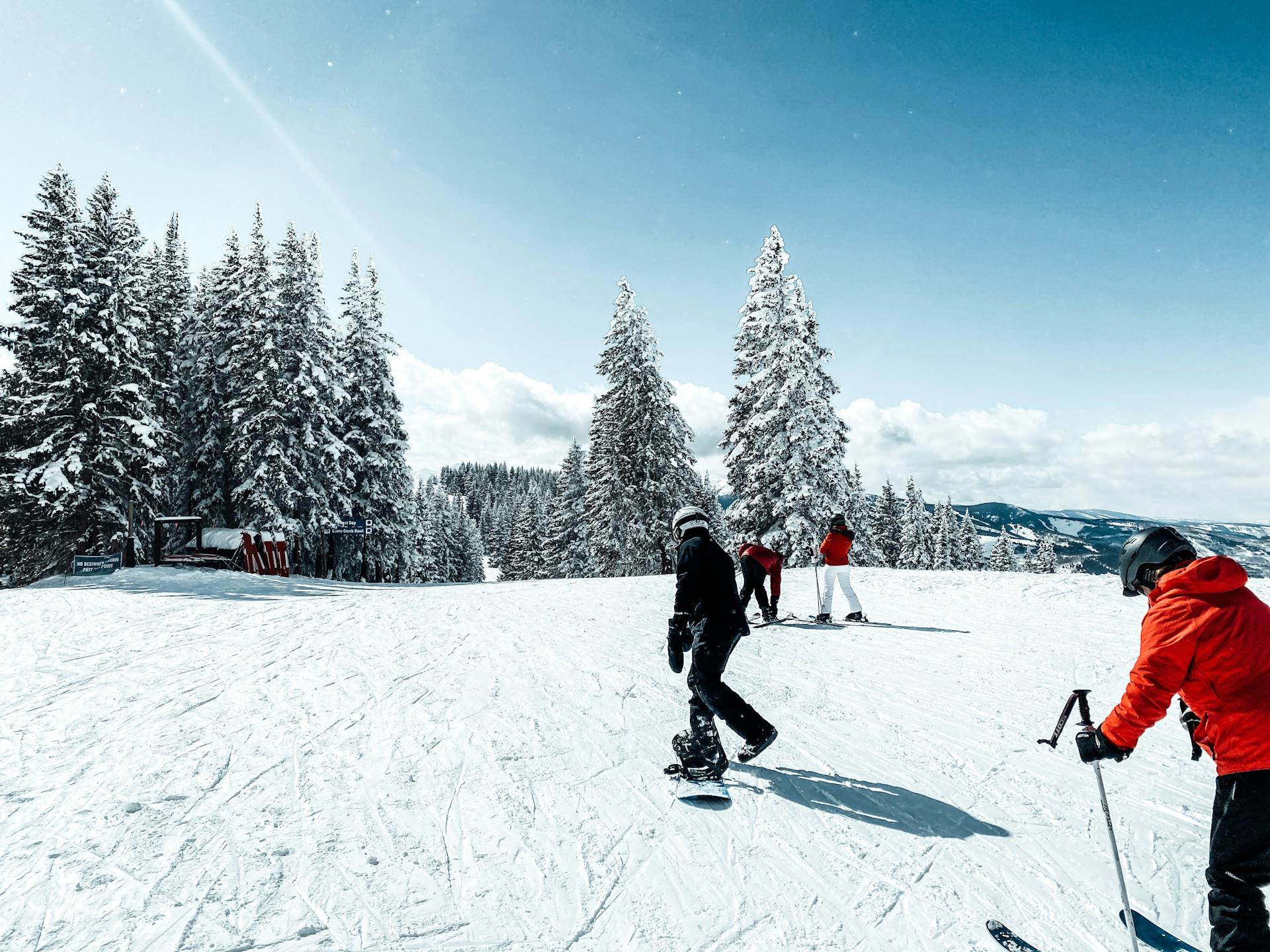 Skiers on ski slope