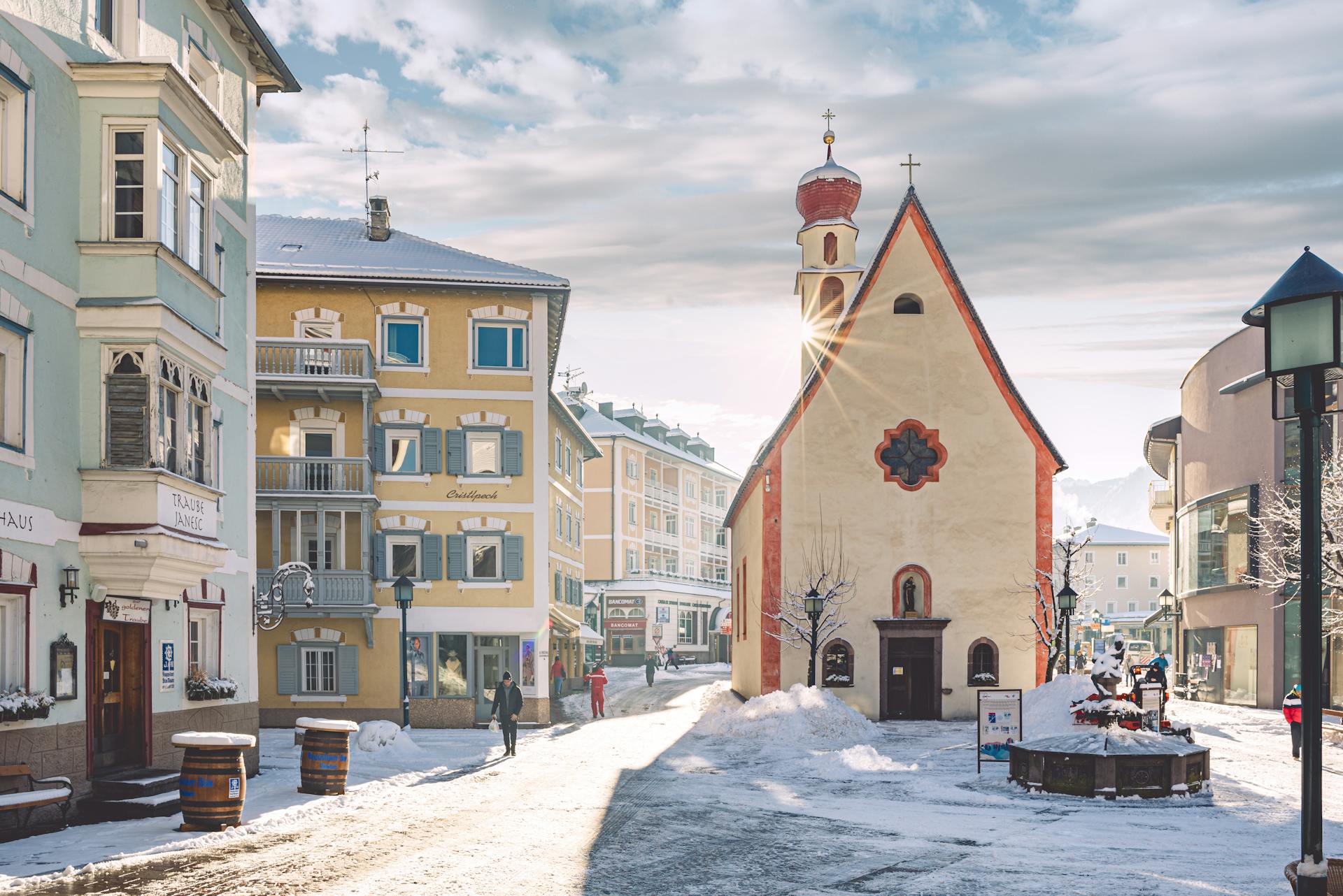 Traditional Italian village in winter