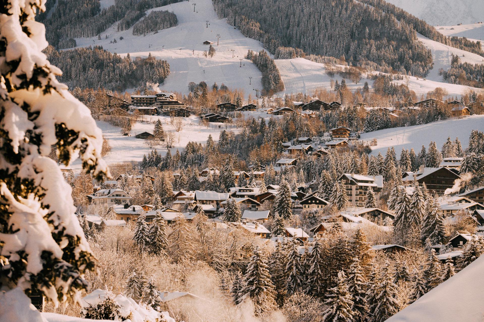 Megeve ski resort in the winter