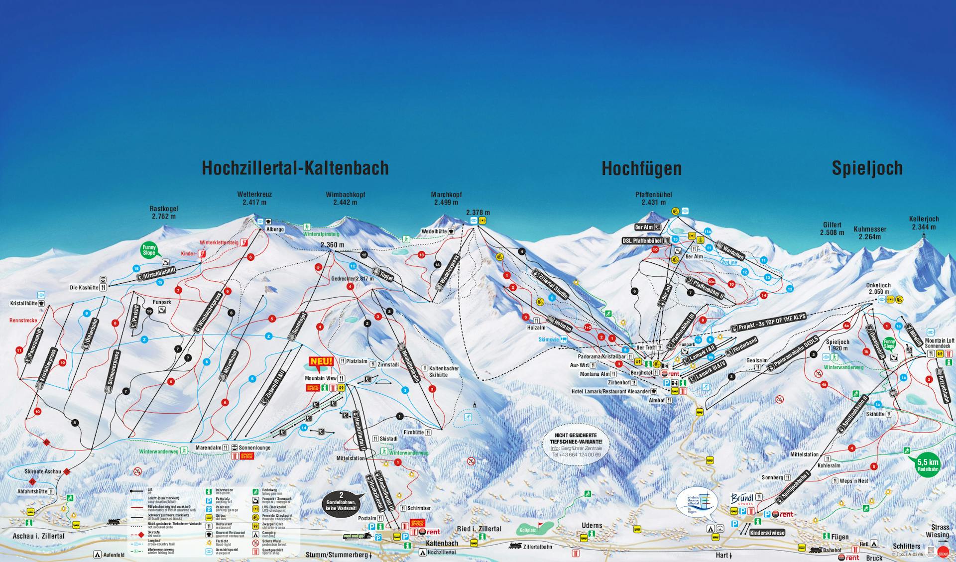 Hochfugen ski map