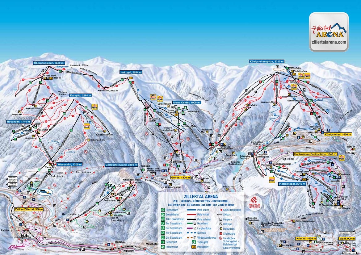 Konigsleiten ski map