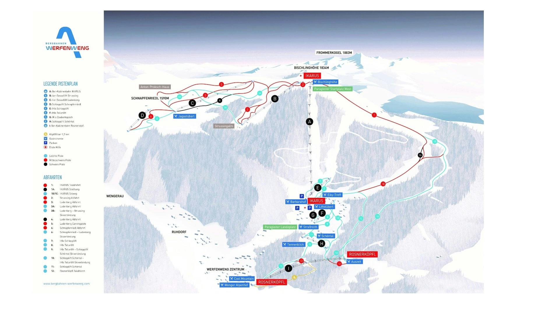 Werfenweng ski map