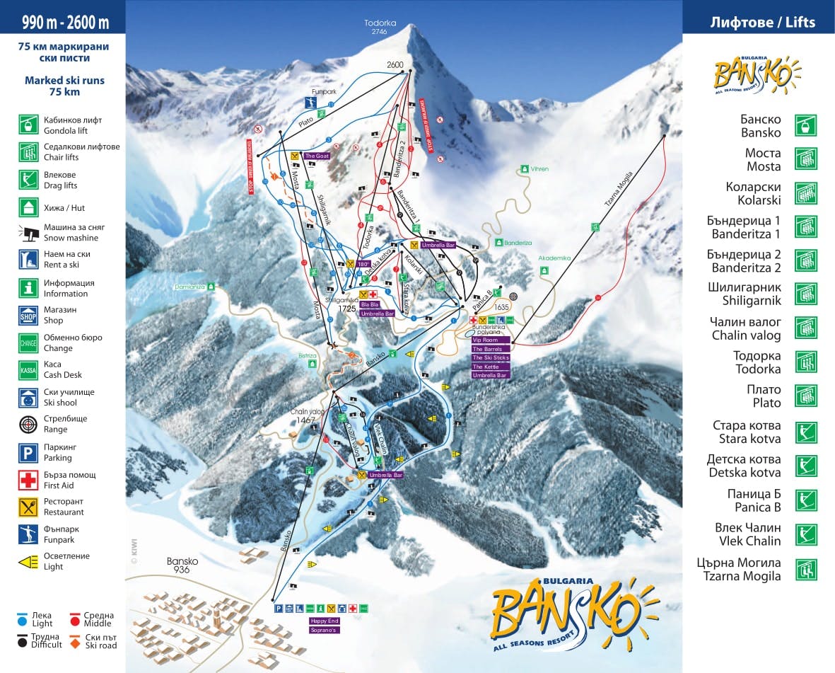 Bansko ski map