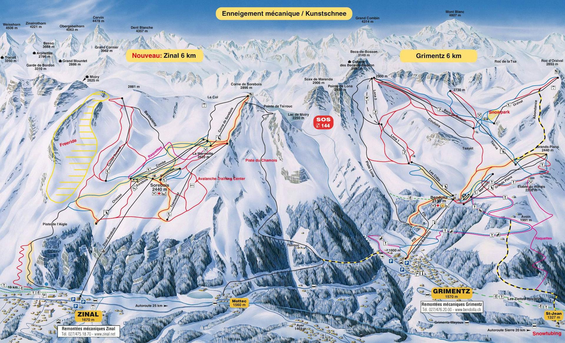 Grimentz ski map