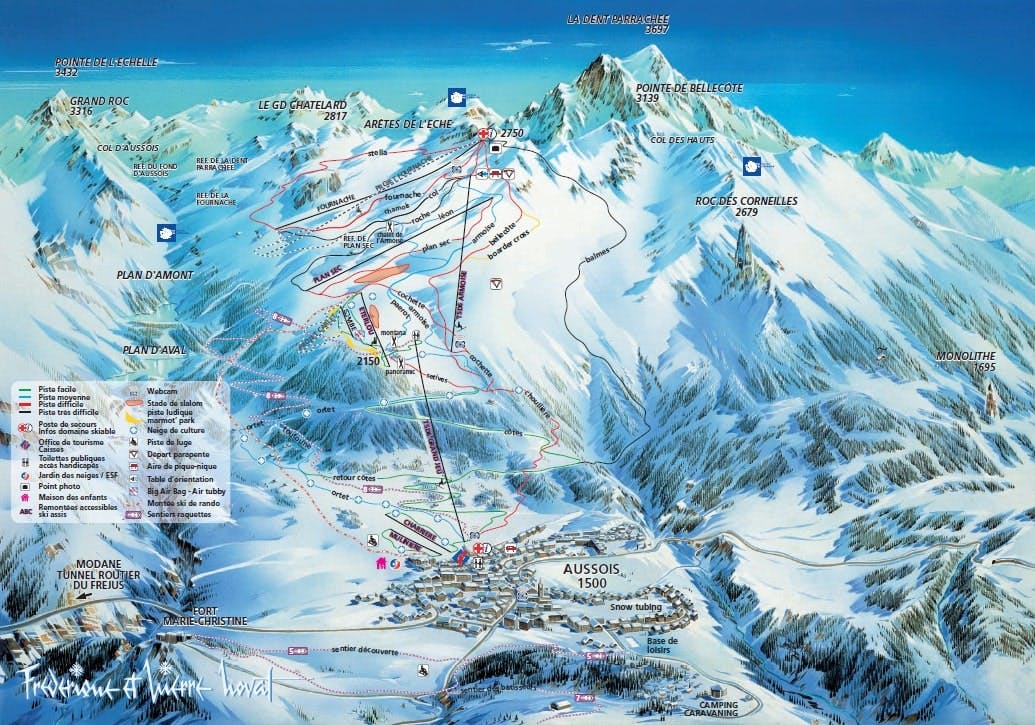Aussois ski map
