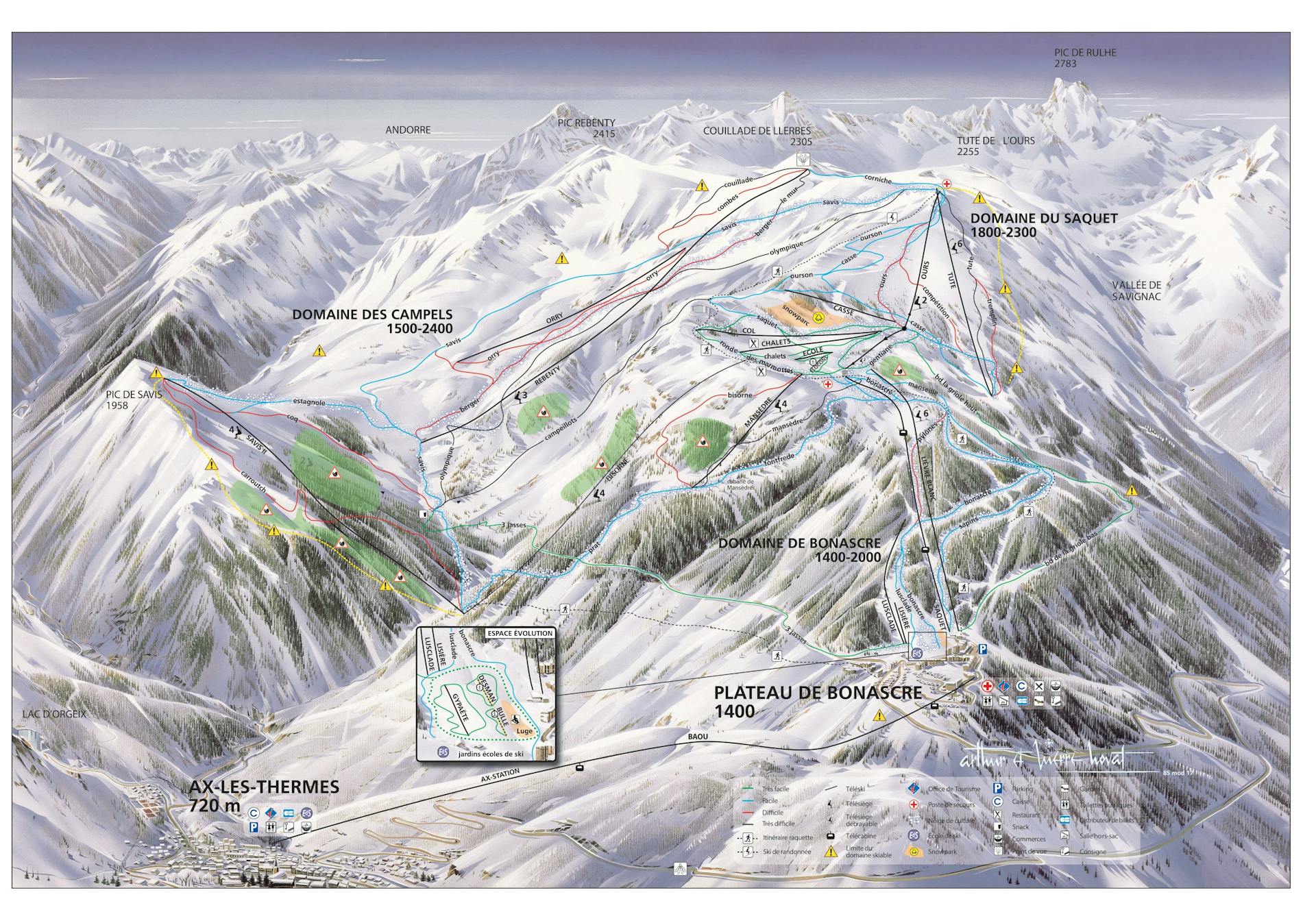 Ax Les Thermes ski map