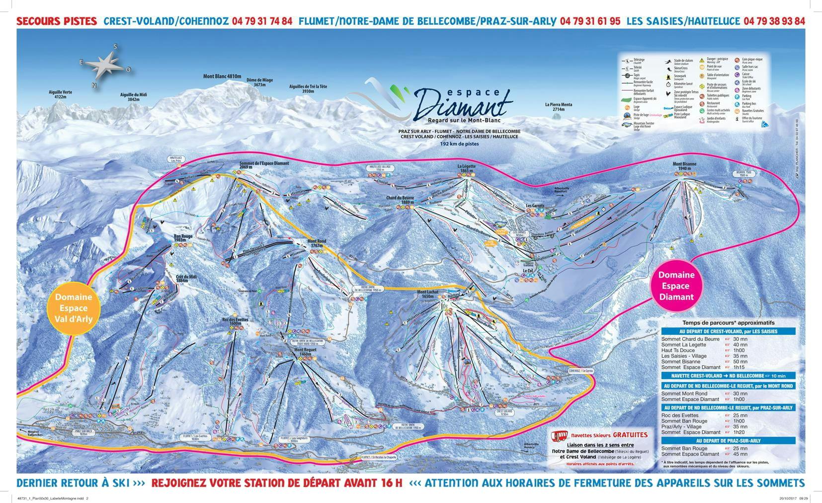 Flumet ski map