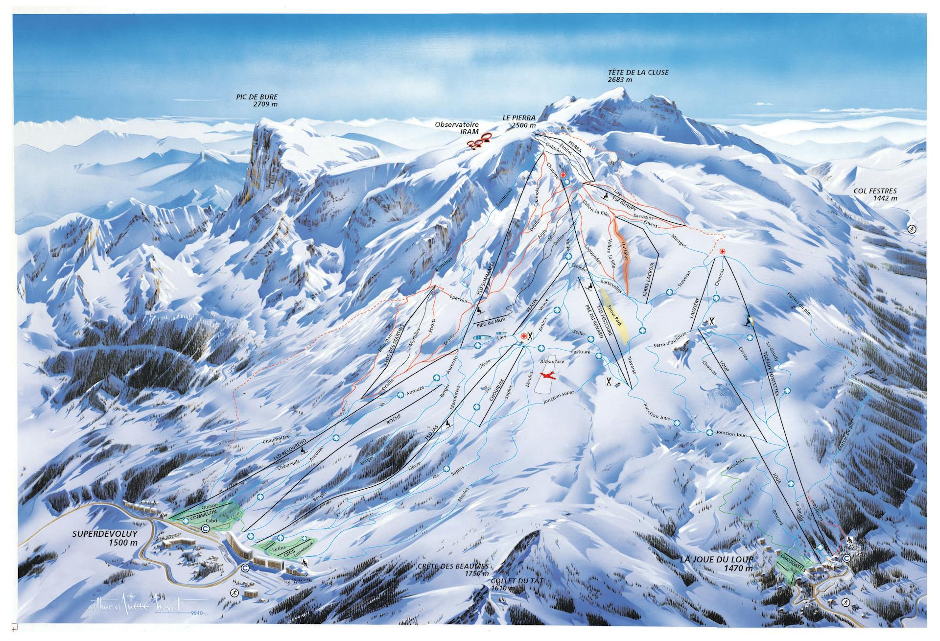La Joue du Loup ski map