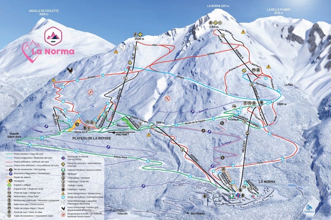 La Norma ski map