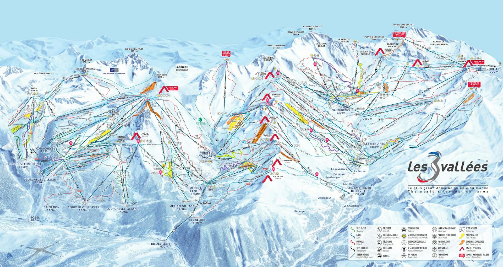 Les Menuires ski map
