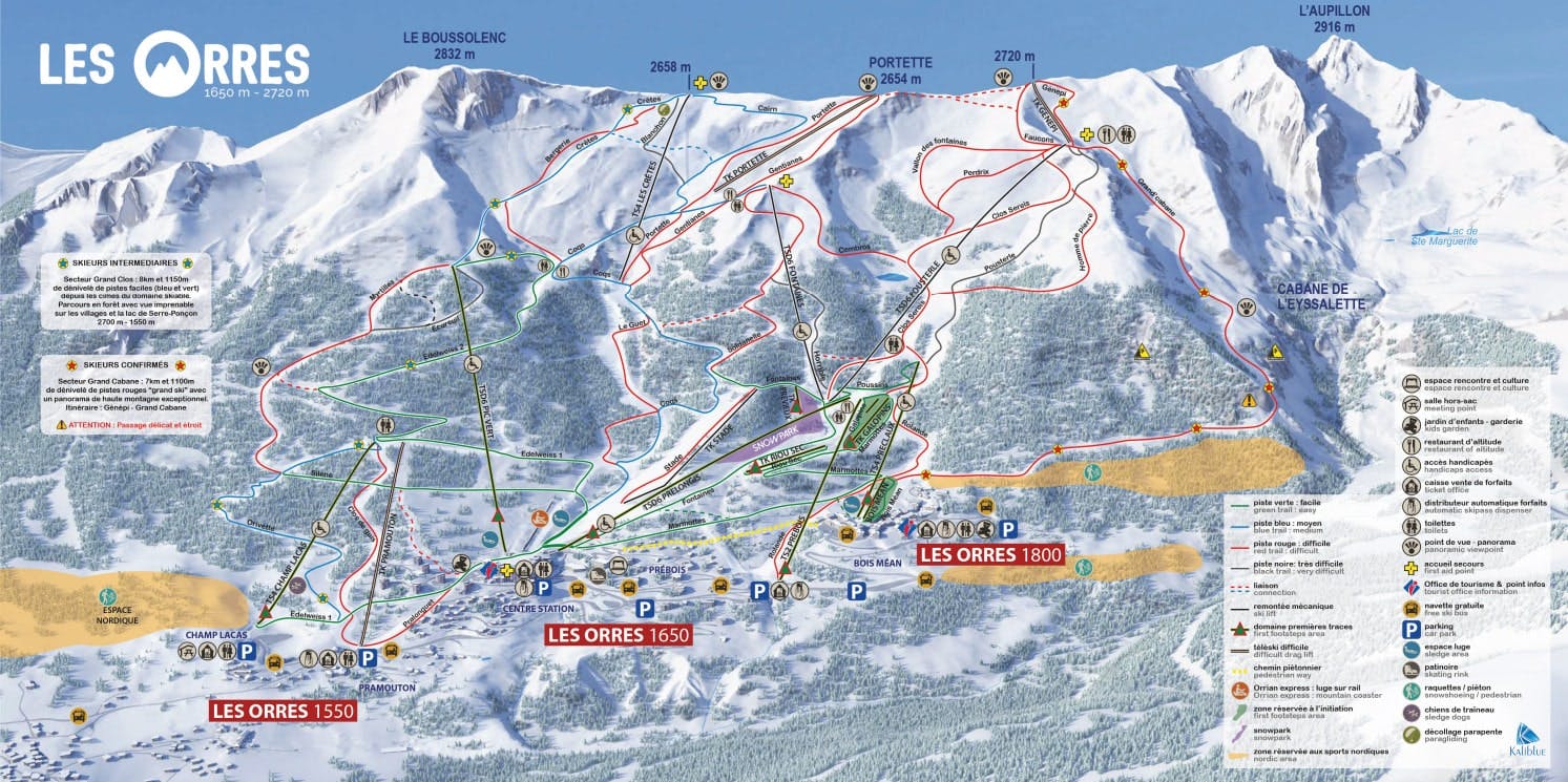 Les Orres ski map