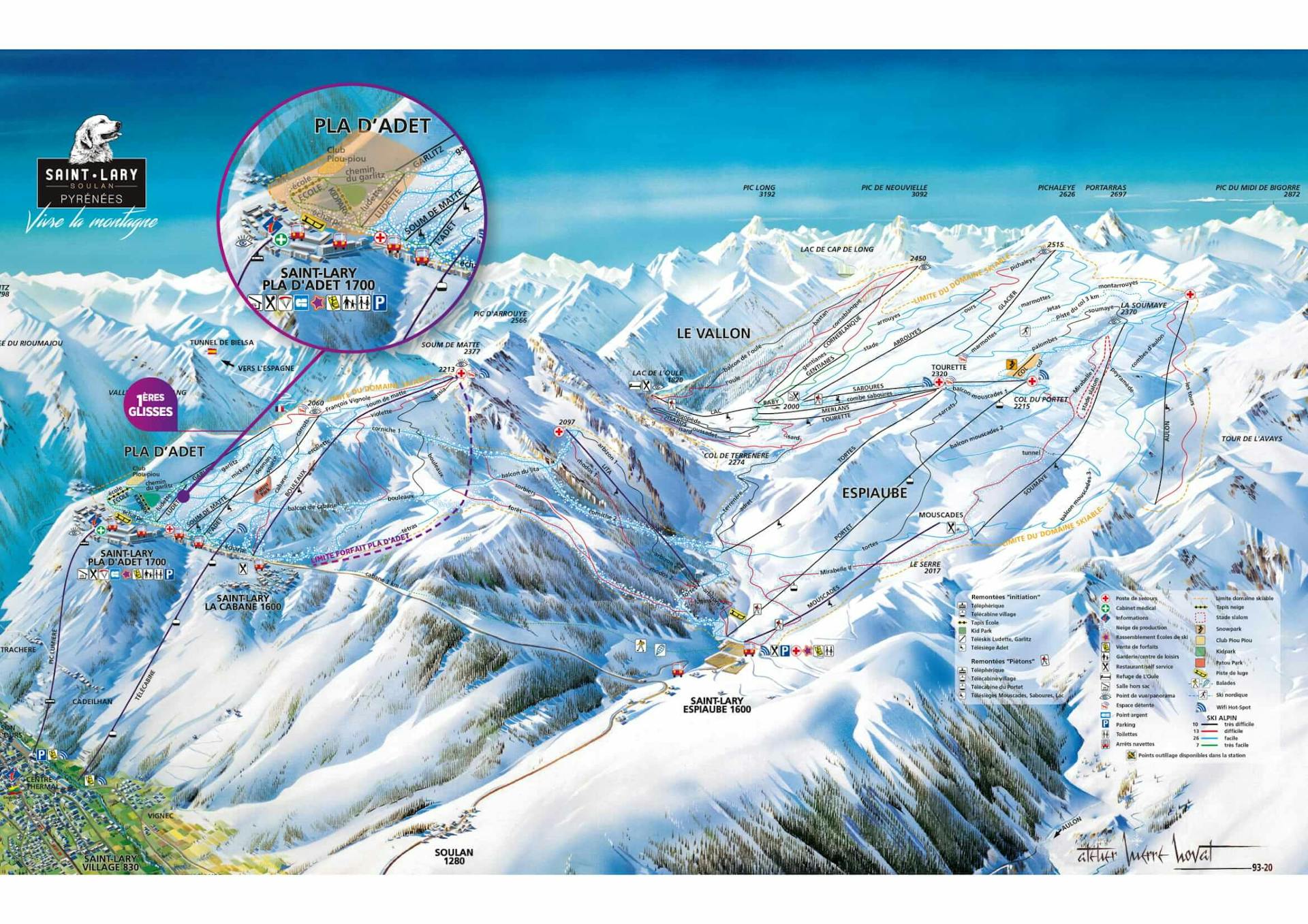 Saint Lary (Pyrenees) ski map