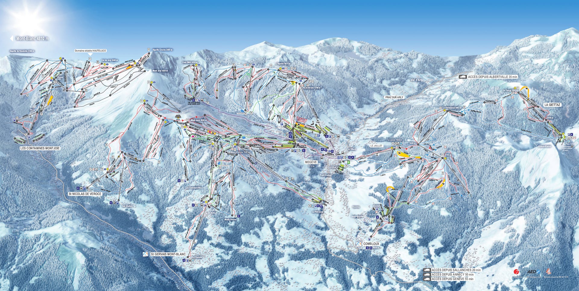 Saint Gervais ski map