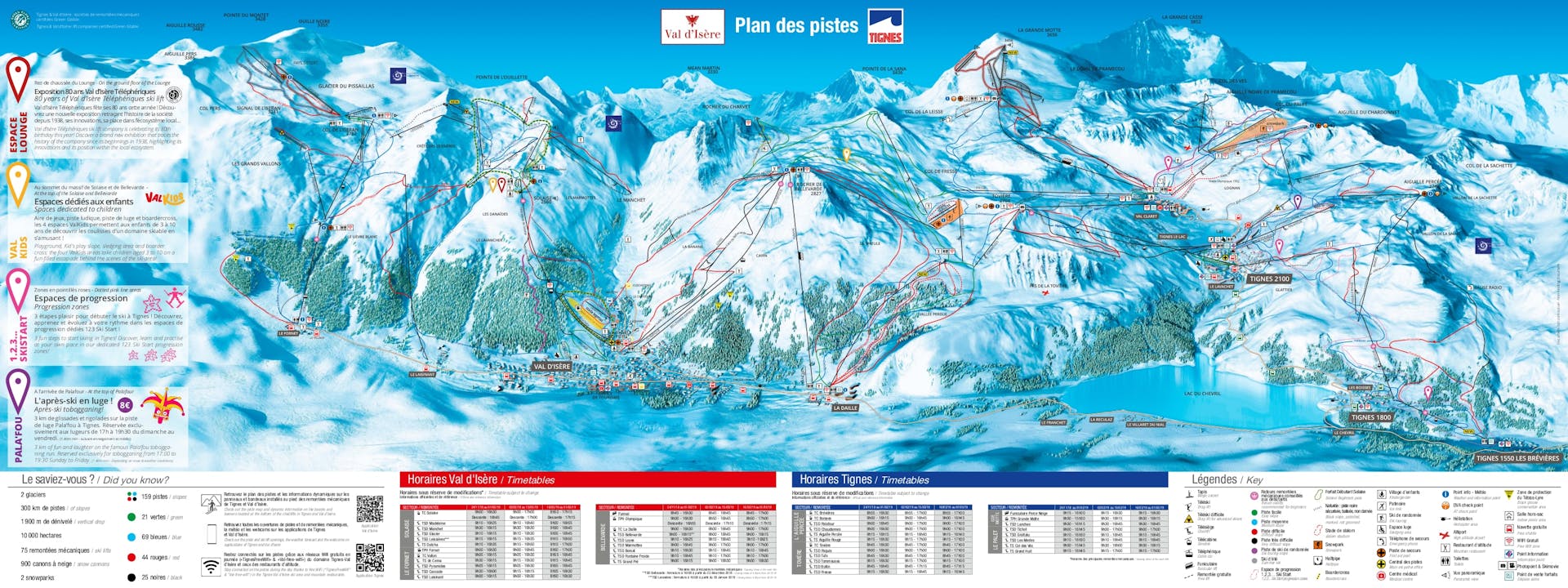 Tignes ski map