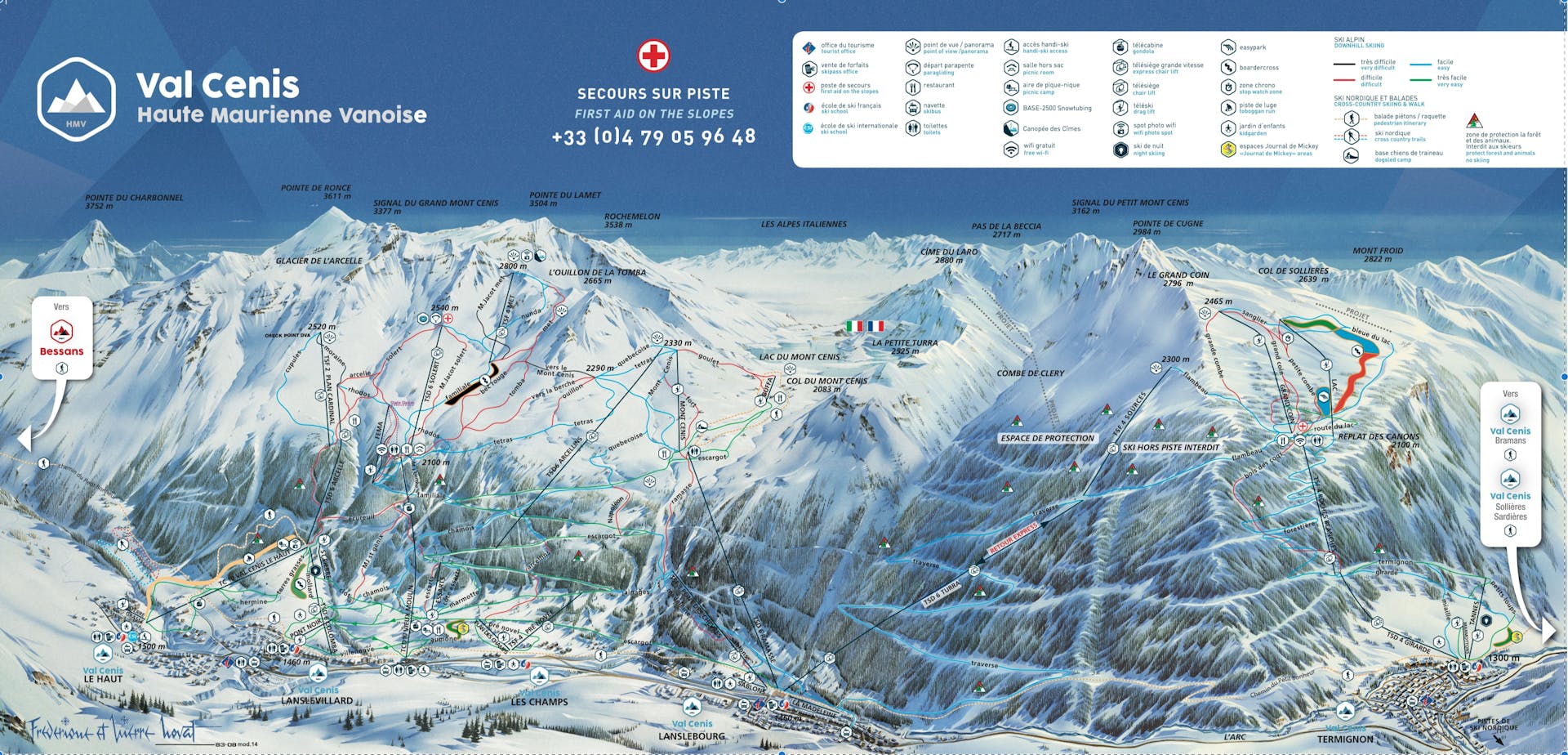 Val Cenis ski map