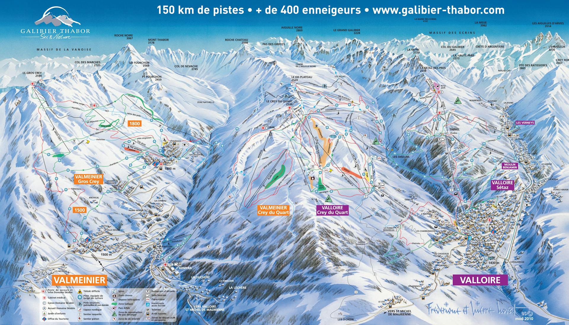 Valloire ski map