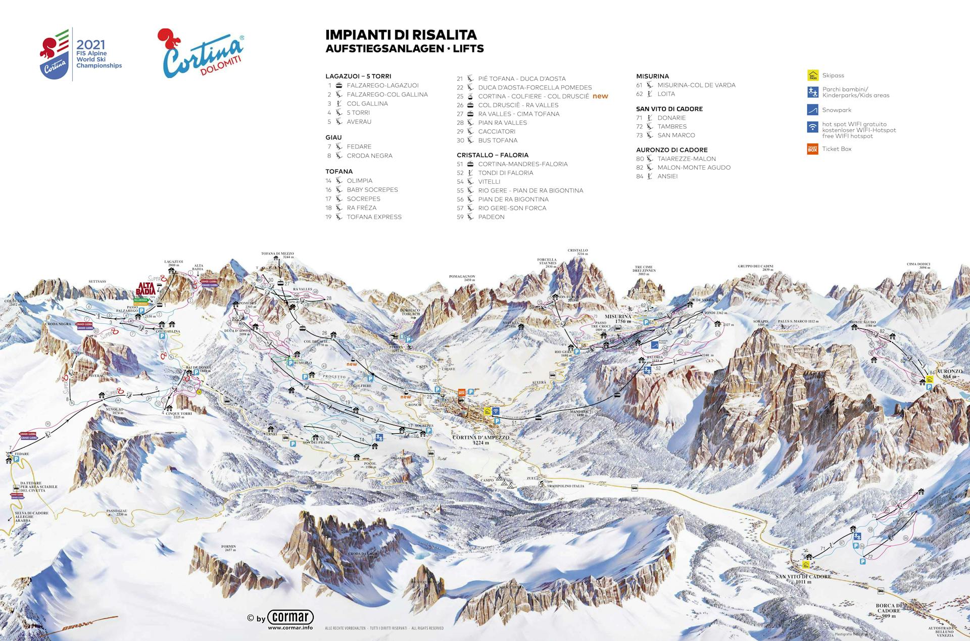 Cortina d'Ampezzo ski map