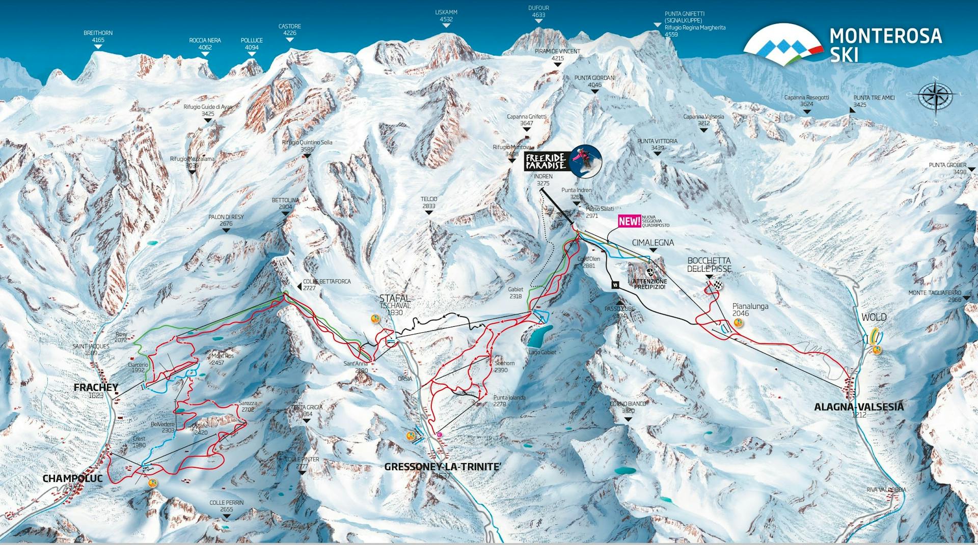 Gressoney ski map