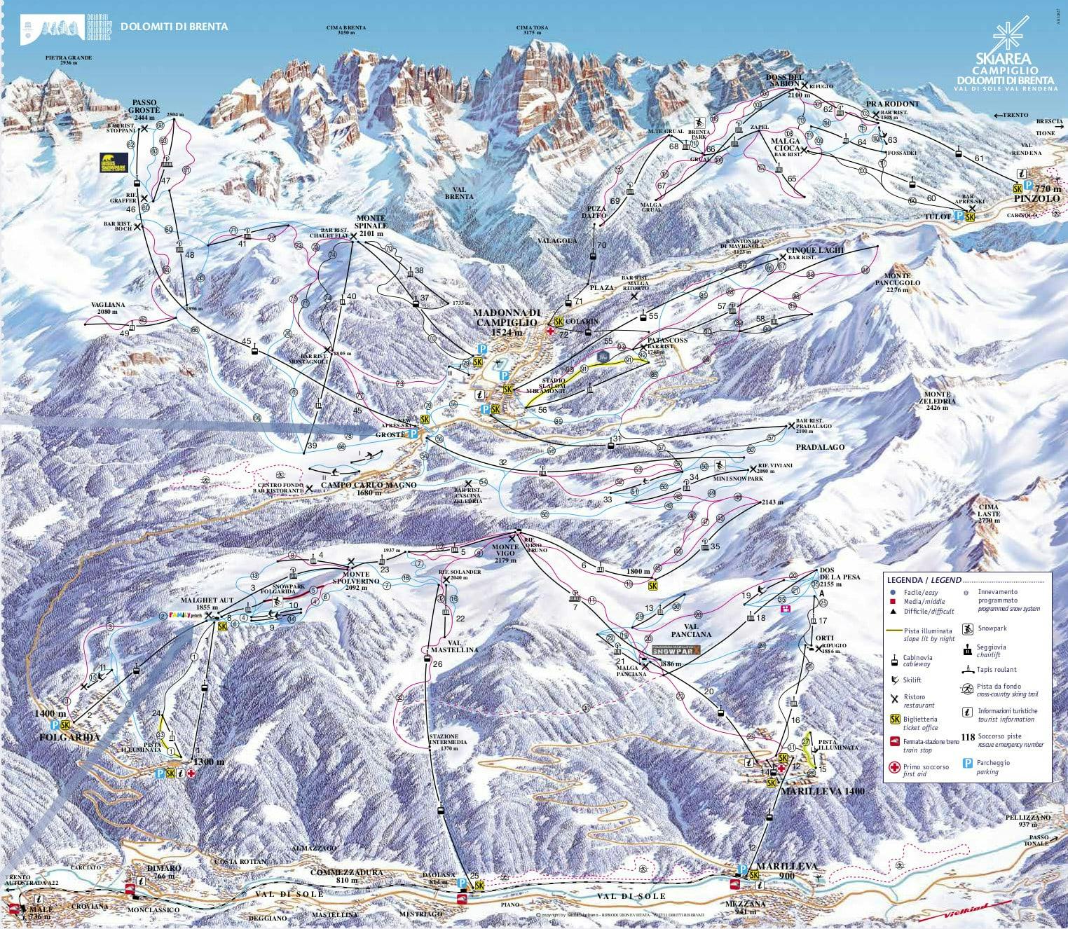 Madonna di Campiglio ski map