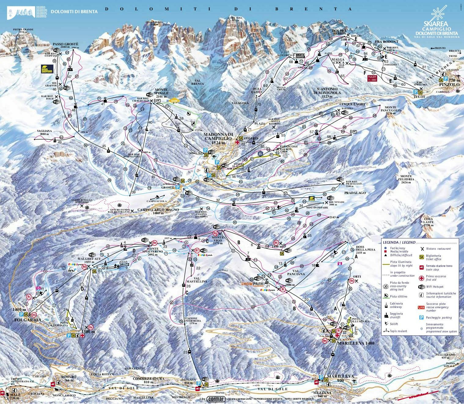 Marilleva ski map